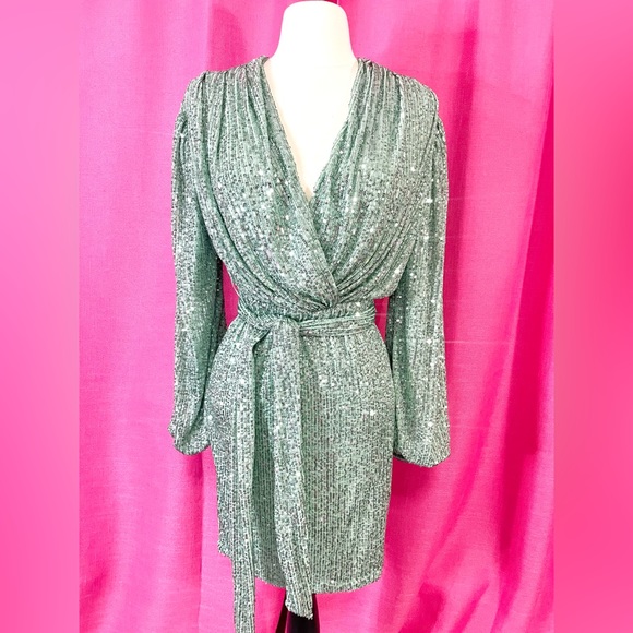 Fashion Nova Dresses & Skirts - Sage Green Sequins Dress!💚